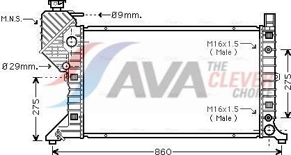 Радиатор охлаждения двигателя AVA ** CLEVER FIT ** для Mercedes-Benz Sprinter 904 2000-2006. Артикул MSA2343