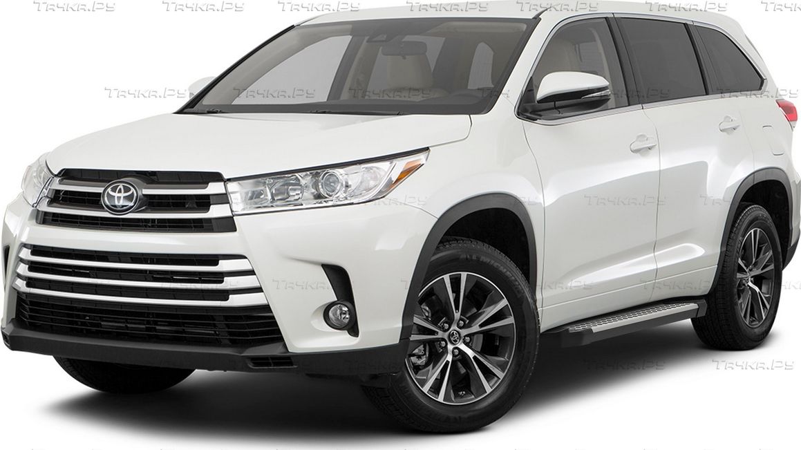 Пороги алюминиевые Rival Bmw-Style круг для Toyota Highlander U50 2013-2016. Артикул D180AL.5706.1