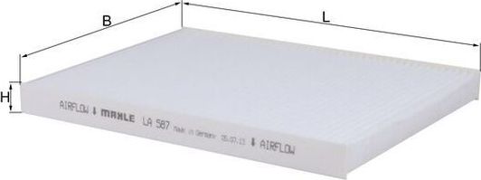 Салонный фильтр Mahle. Артикул LA 587