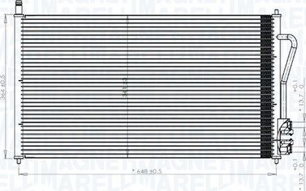 Радиатор кондиционера (конденсатор) Magneti Marelli. Артикул 350203898000