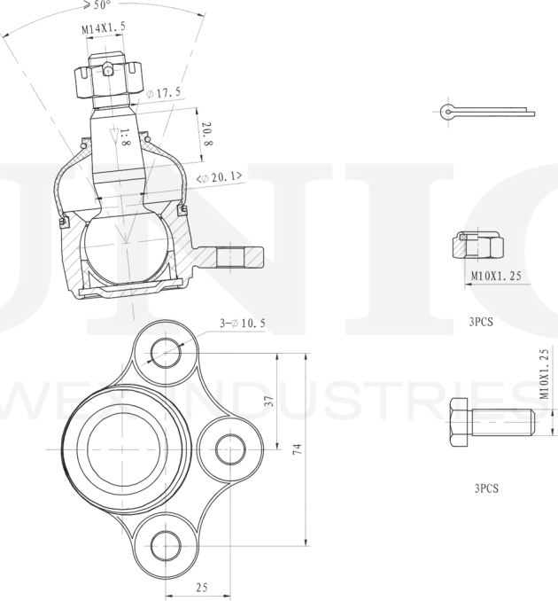 Опора шаровая (Unio). Артикул SSP-20032
