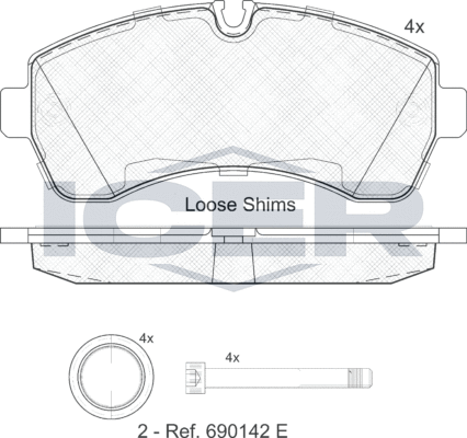 Тормозные колодки Icer. Артикул 141785