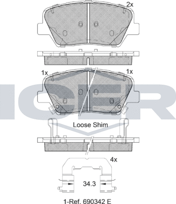 Тормозные колодки Icer. Артикул 182147