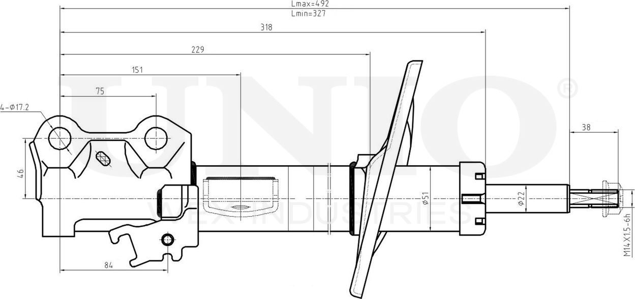 Амортизатор подвески (Unio). Артикул SAB-10100