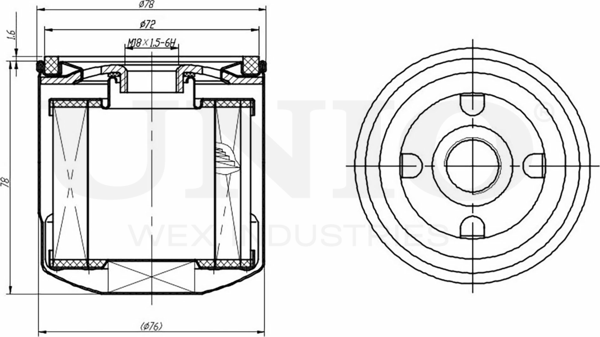 Фильтр масляный (Unio). Артикул FLT-20018