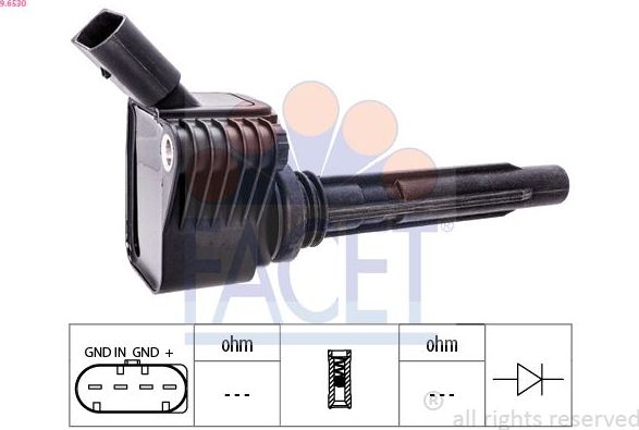 Катушка зажигания Facet Made in Italy - OE Equivalent. Артикул 9.6530