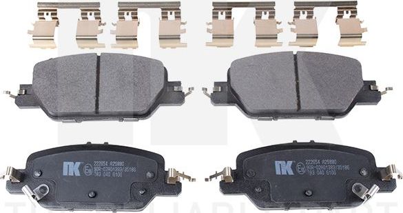 Тормозные колодки NK. Артикул 222654