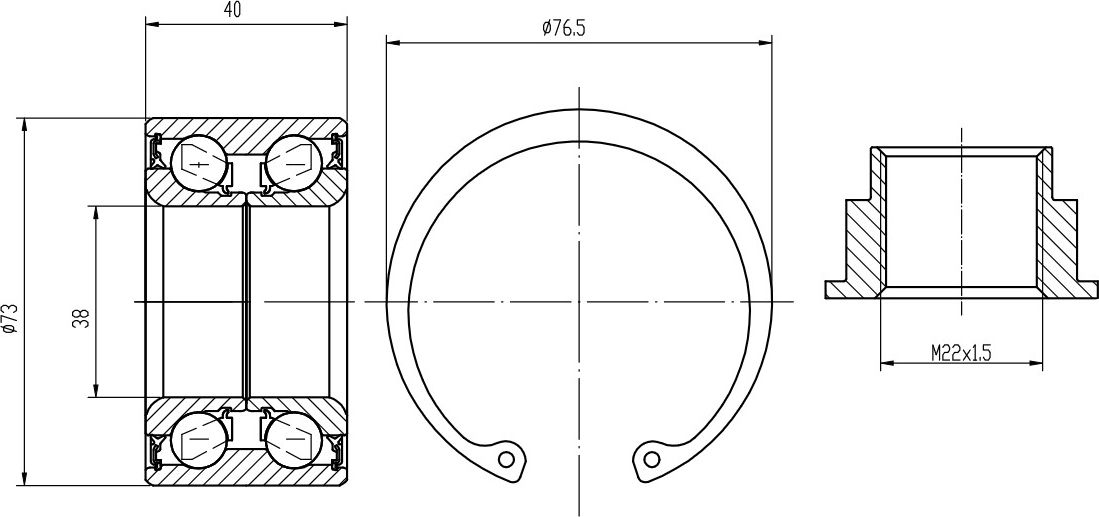 Ступичный подшипник (комплект) Trialli. Артикул CS 2225