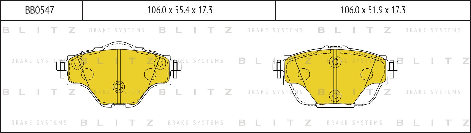 Колодки тормозные CITROEN C4/PICASSO 13- задн. (Blitz). Артикул BB0547