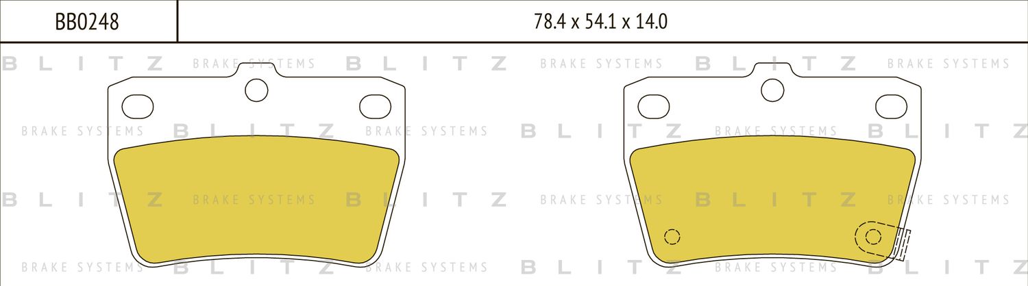 Колодки тормозные TOYOTA RAV 4 00- задн. (Blitz) Blitz. Артикул BB0248