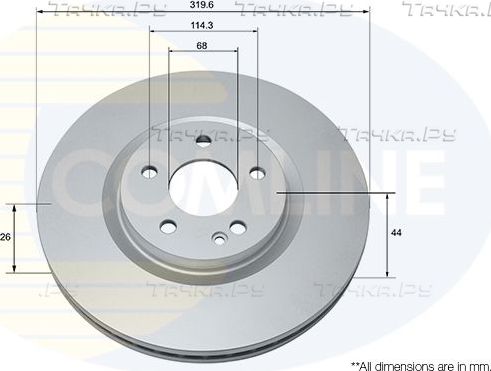 Тормозной диск Comline COATED для Nissan Qashqai I 2007-2013. Артикул ADC1587V