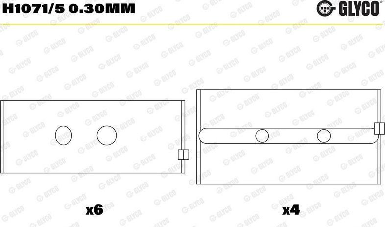 Вкладыши коренные Glyco для Citroen C3 II 2009-2013. Артикул H1071/5 0.30mm