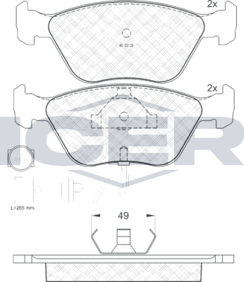 Тормозные колодки Icer передние для Ford Mondeo II 1999-2000. Артикул 180954