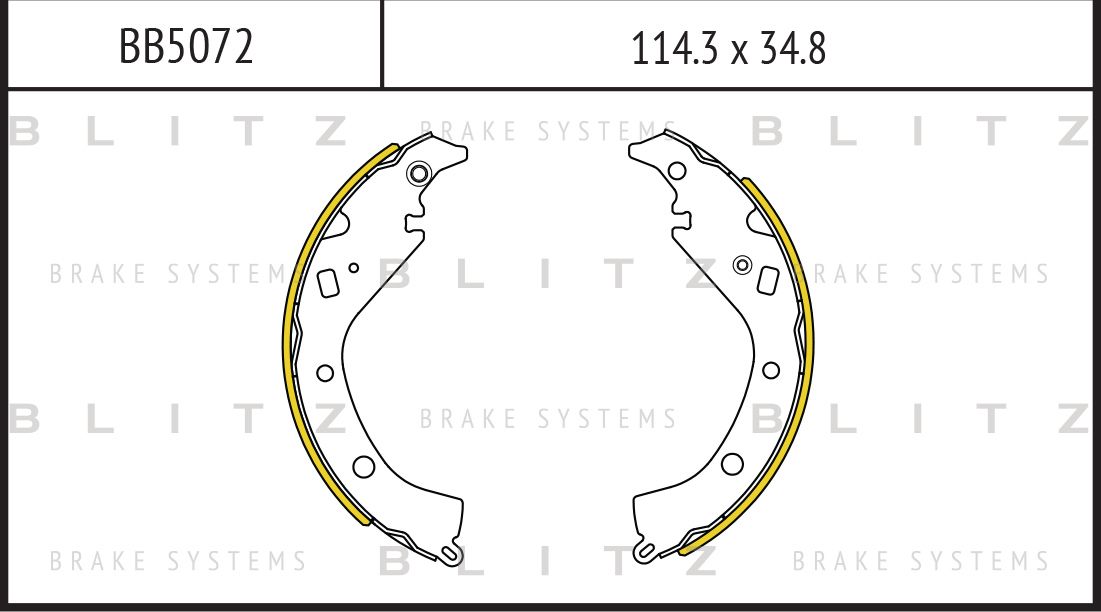 Колодки тормозные TOYOTA COROLLA 01- барабан. (Blitz). Артикул BB5072
