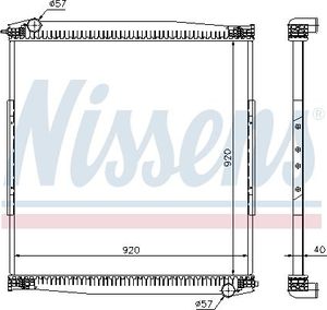 Радиатор охлаждения двигателя Nissens для MAN Lion's Star 1993-2007. Артикул 67282