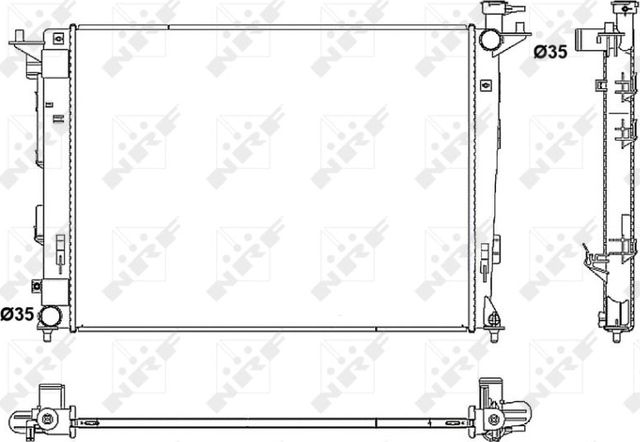 Радиатор охлаждения двигателя NRF (алюминий). Артикул 53052