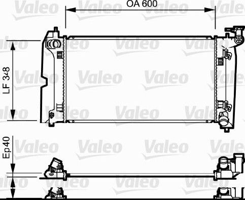 Радиатор охлаждения двигателя Valeo для Toyota Corolla Verso I 2004-2009. Артикул 734711