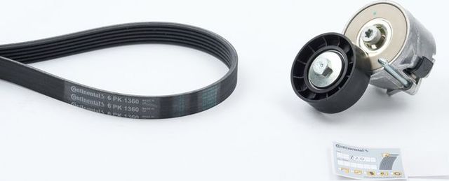 Приводной ремень поликлиновой с роликами (комплект) ContiTech. Артикул 6PK1360K1