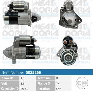 Стартер Meat & Doria для Mazda 3 I (BK) 2003-2009. Артикул 5035266