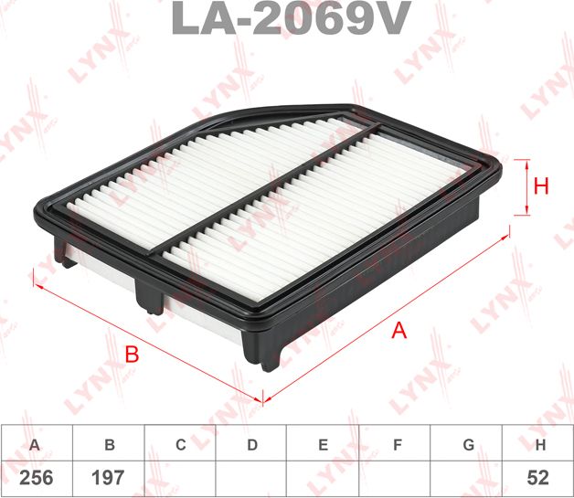 Воздушный фильтр LYNXauto. Артикул LA-2069V
