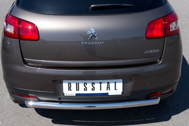 Защита RusStal заднего бампера d63 для Peugeot 4008 2012-2026. Артикул P48Z-000538