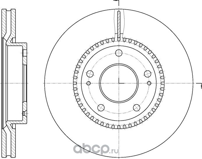 Диск тормозной вентилируемый (G-Brake). Артикул GR20242