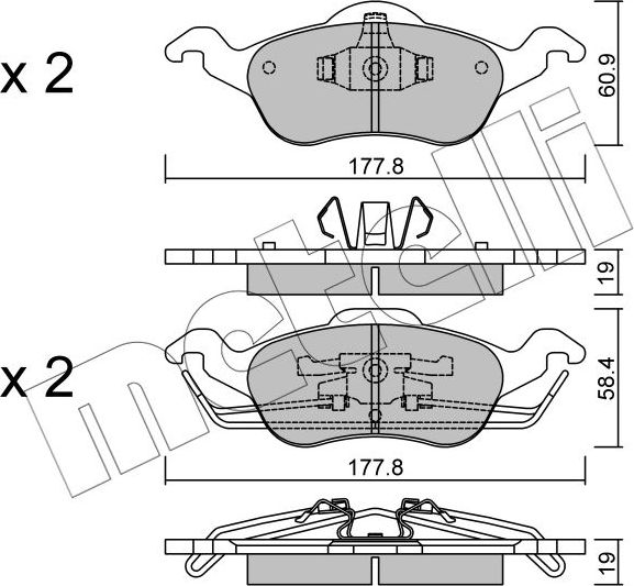 Тормозные колодки Metelli. Артикул 22-0291-0