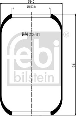 Пневмоподушка (пневморессора) Febi Bilstein для Neoplan Skyliner 2004-2026. Артикул 20661