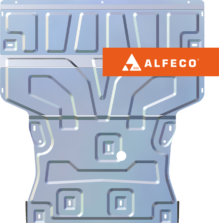 Защита алюминиевая Alfeco для картера и КПП Audi Q3 (большая) 2011-2018. Артикул ALF.30.35al