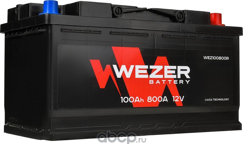 WEZ100800R_аккумуляторная батарея! 100Ah 800A +справа 353/175/190/ (Wezer). Артикул WEZ100800R