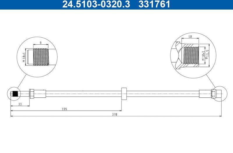Тормозной шланг ATE. Артикул 24.5103-0320.3