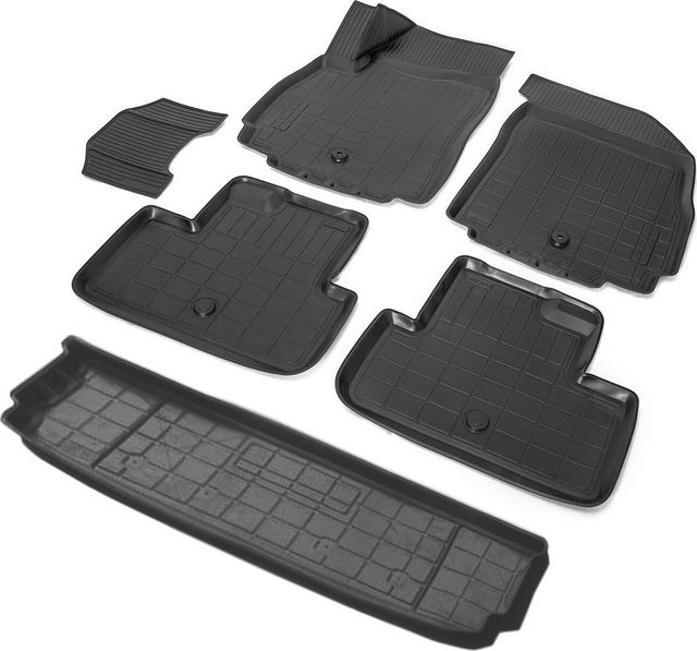 Комплект ковриков Rival для салона и багажника Chevrolet Orlando компактвэн (7 мест) 2011-2015. Артикул K11005004-1