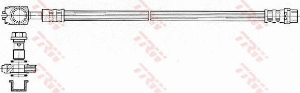 Тормозной шланг TRW задний правый/левый для Audi A4 III (B7) 2002-2009. Артикул PHD484