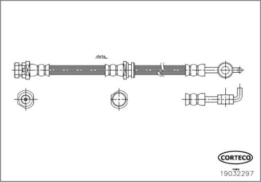 Тормозной шланг Corteco передний передний левый для Mazda 323 IV (BG) 1989-1996. Артикул 19032297