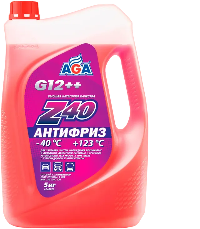 Антифриз  красный  -40С  5 кг (AGA). Артикул aga002z