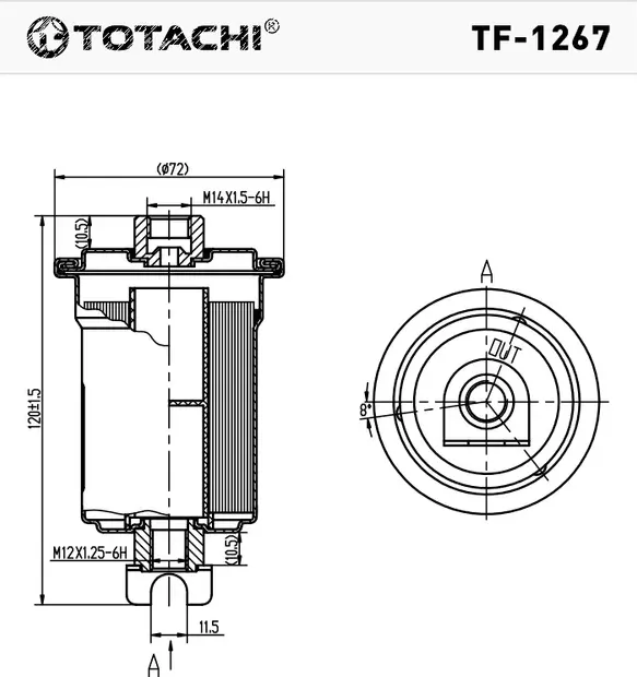 TOTACHI TF-1267 FC-188, FC-155 23300-79175 MANN WK 614/24X Totachi. Артикул TF1267