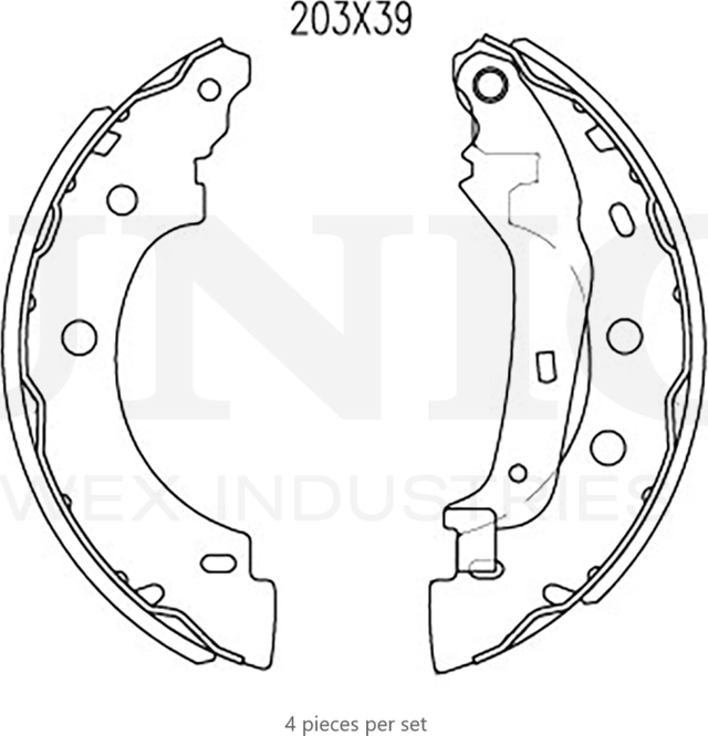 Колодки тормозные барабанные, комплект (Unio). Артикул BRP-10108