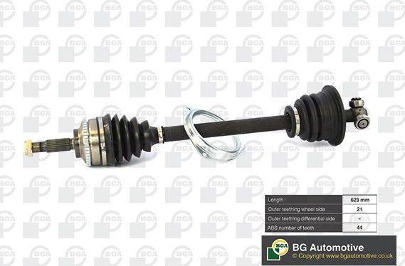 Полуось (привод в сборе, приводной вал) BGA передняя левая для Renault Twingo I 1996-2007. Артикул DS7300LA