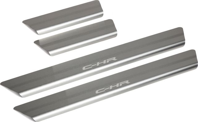 Накладки Rival на пороги (с надписью) для Toyota C-HR 2018-2026. Артикул NP.5712.3