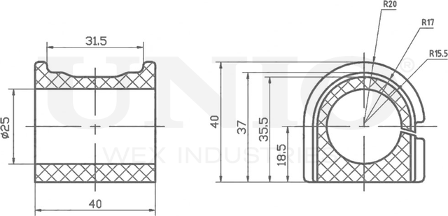 Втулка стабилизатора (Unio). Артикул RMP-10185