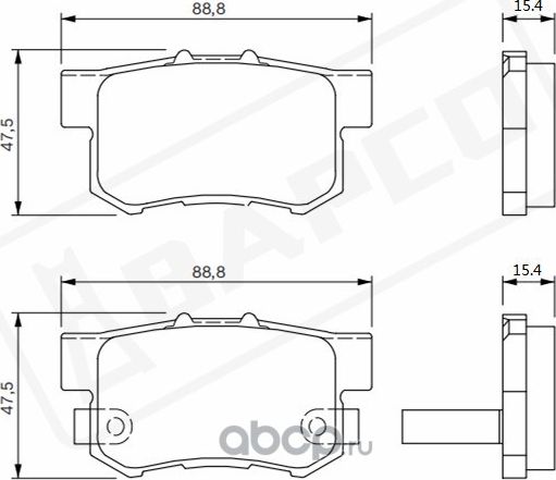 Колодки тормозные дисковые зад. HONDA ACCORDIV 90-93, CIVICIX (FB,FG), (Bapco) Bapco. Артикул BP0032