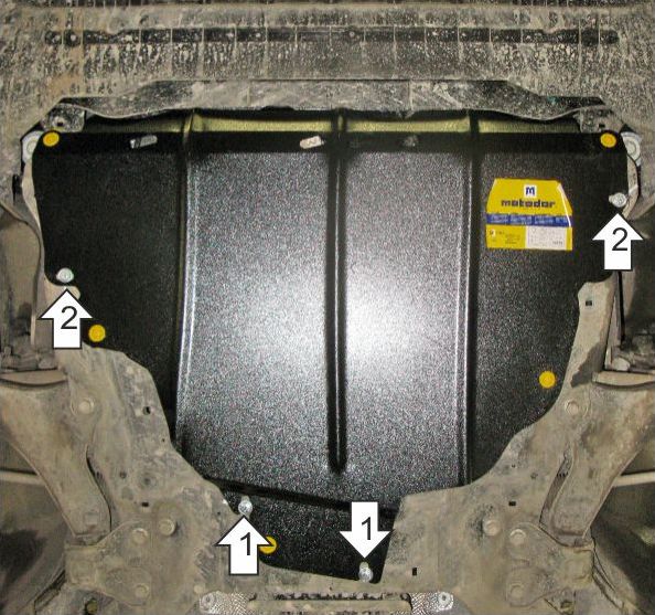 Защита Мотодор для картера и КПП Volvo XC70 II универсал 2007-2016. Артикул 72602