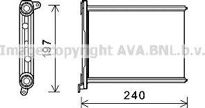 Радиатор отопителя (печки) AVA передний для Renault Trafic III 2014-2026. Артикул RT6569