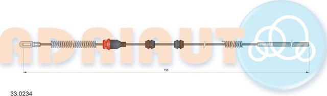 Трос ручника (тросик ручного тормоза) Adriauto задний левый для Opel Ascona C 1985-1988. Артикул 33.0234