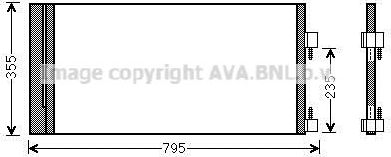 Радиатор кондиционера (конденсатор) AVA (алюминий). Артикул RTA5430D