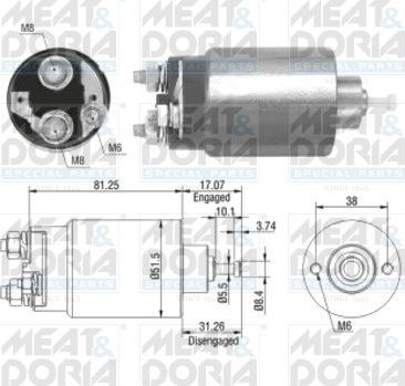 Втягивающее реле стартера Meat & Doria для Ford Escort V 1993-2001. Артикул 46082