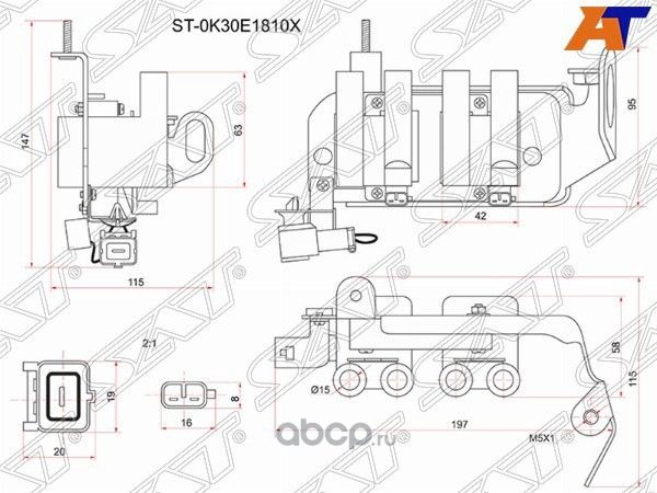 Катушка зажигания KIA RIO 00-05 модуль (SAT). Артикул ST0K30E1810X