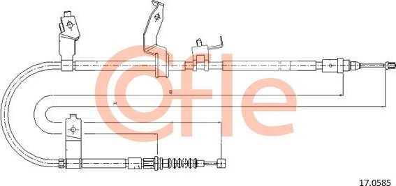 Трос ручника (тросик ручного тормоза) Cofle задний правый для Mazda 5 II (CW) 2010-2015. Артикул 92.17.0585