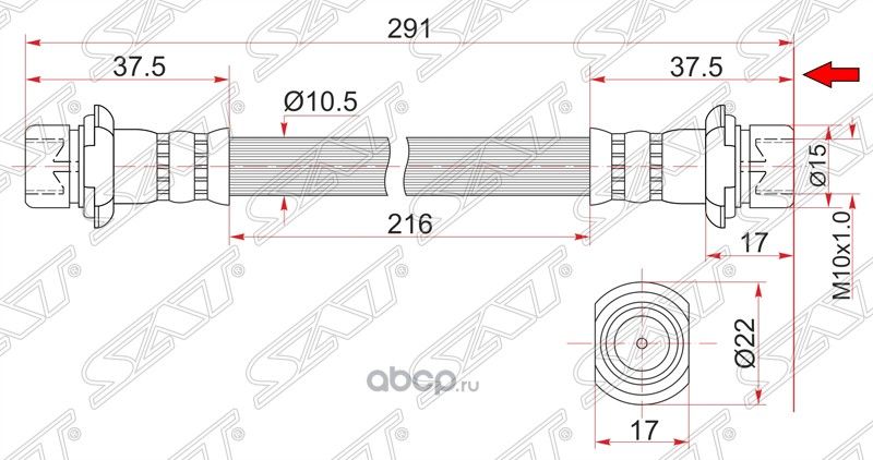 ШЛАНГ ТОРМОЗНОЙ TOYOTA HILUX SURF  LAND CRUISER P (SAT). Артикул ST9094702862