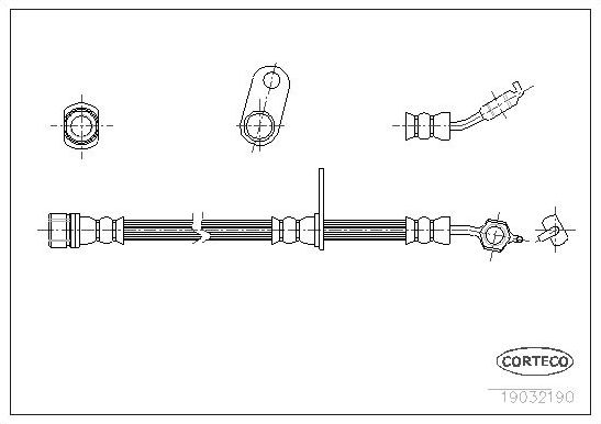 Тормозной шланг Corteco. Артикул 19032190